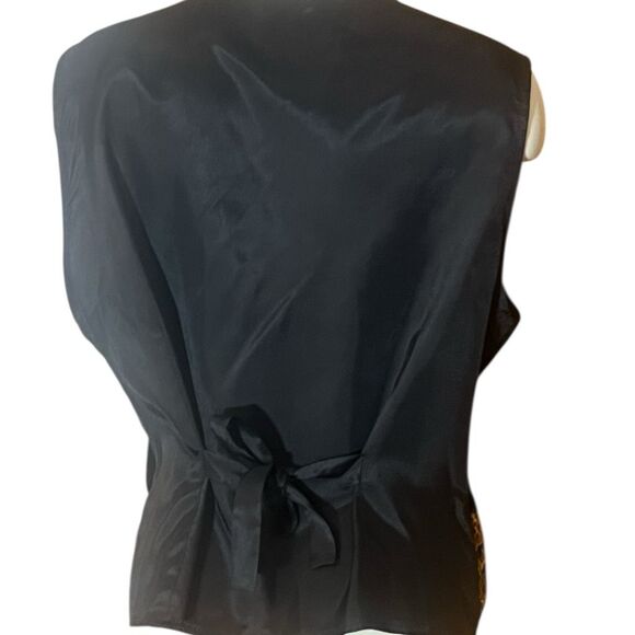 Jaclyn Smith Embossed Velvet Vintage Mixed Floral Pattern Vest Sz - Picture 6 of 8